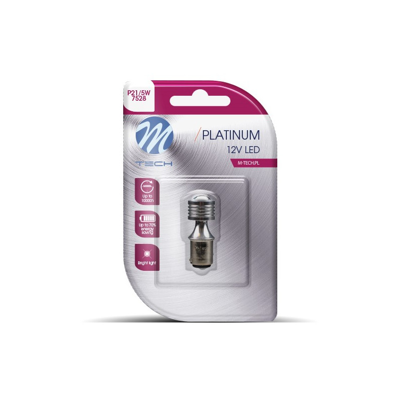 Blister M-TECH Platinum LB812W-01B - P21/5 W, 12-24 V 4xHP LED, CANBUS, weiß